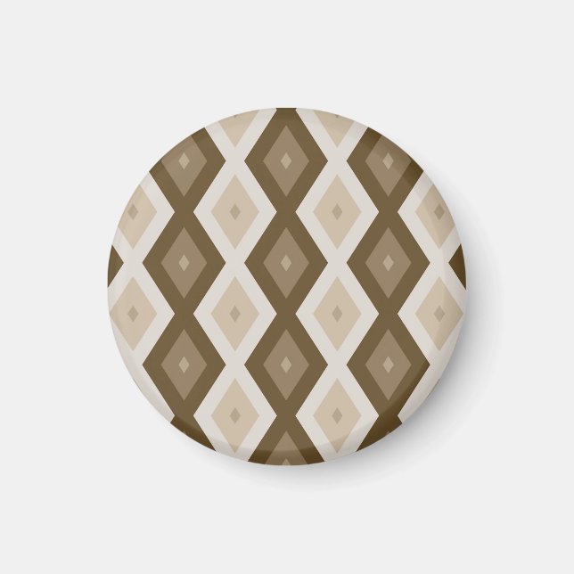 Aimant Tons de motif diamant brun (Devant)
