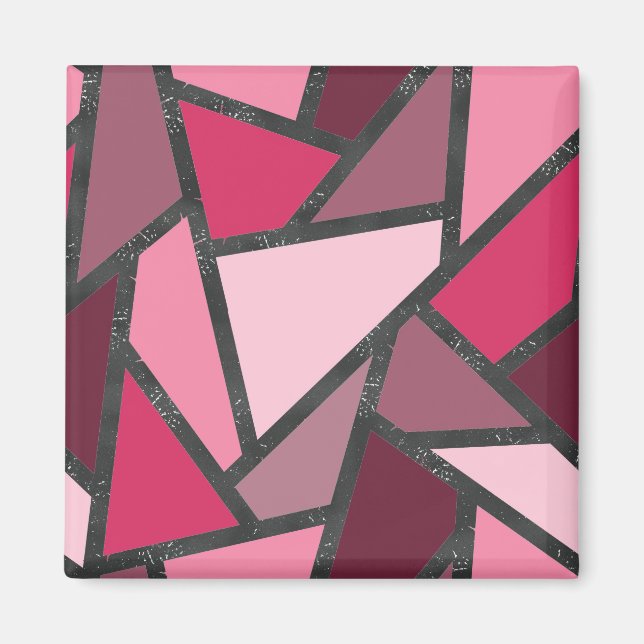 Aimant Tons de motif en vitrail rose (Devant)