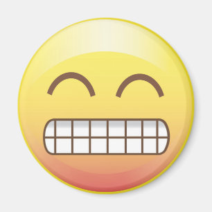 Aimant Toothy d'Emoji de jaune de sourire
