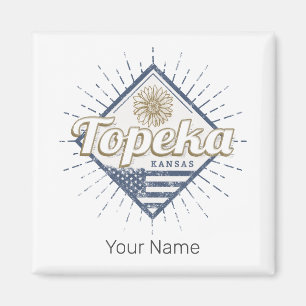 Aimant Topeka City Kansas États-Unis Sunflower USA