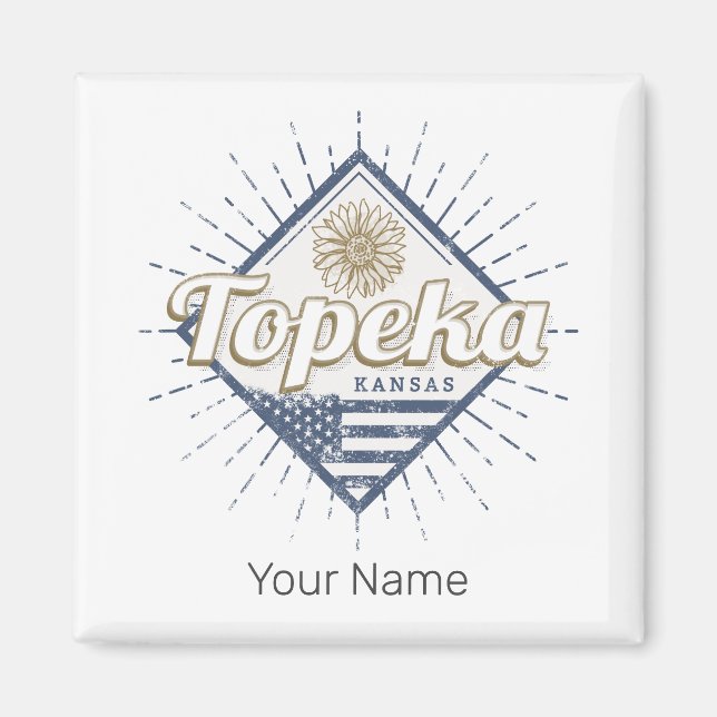 Aimant Topeka City Kansas États-Unis Sunflower USA (Devant)