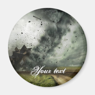 Aimant Tornade détruisant maison tempête météorologie