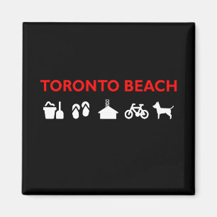 Aimant Toronto Beach Icons Couleur foncée
