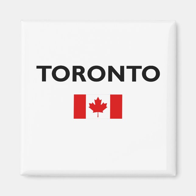 Aimant Toronto Canada Drapeau canadien Couleur claire (Devant)