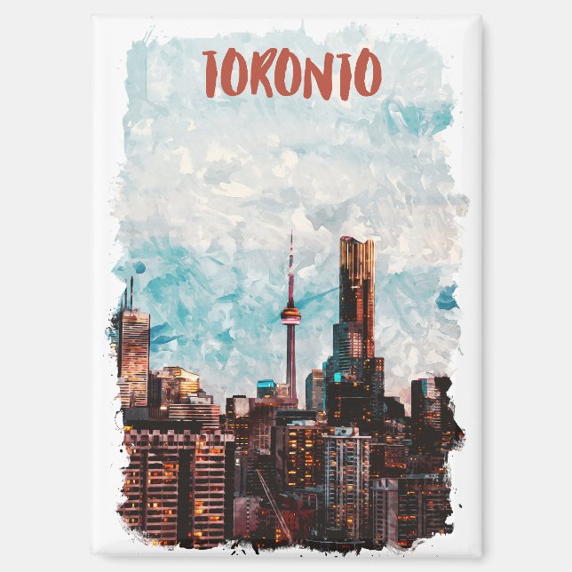 Aimant Toronto Canada Skyline Silhouette (Recto)