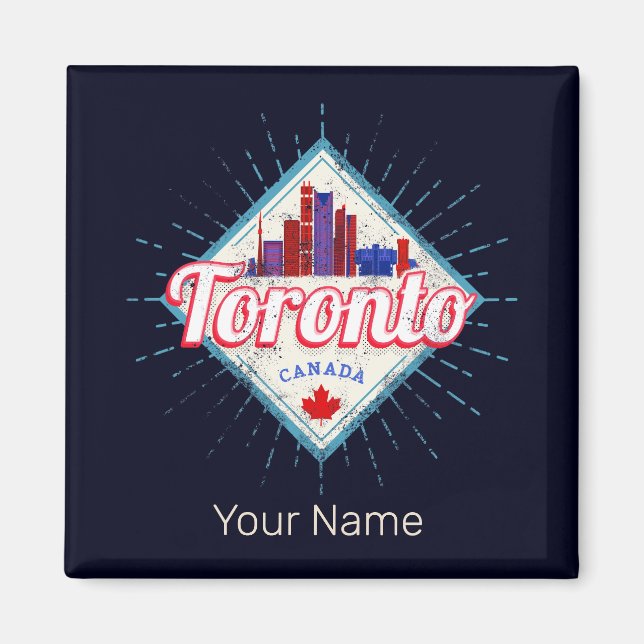 Aimant Toronto Skyline Ontario Retro Canada Vintage (Devant)