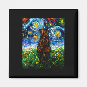 Aimant Tortoiseshell Tortie Stress Night Kitty Cat Art By