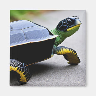 Aimant Tortue avec concept artistique de coquille métalli
