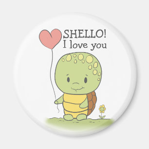 Aimant Tortue avec un ballon en forme de cœur Shello je t
