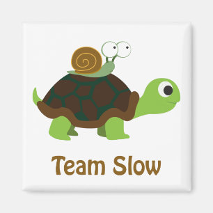Aimant Tortue caricaturale et escargots