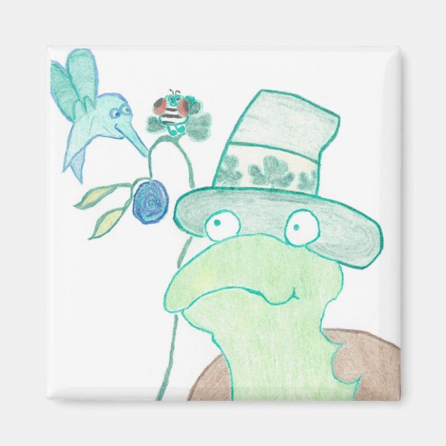 Aimant tortue - Carré 2 po x 2 po (Devant)