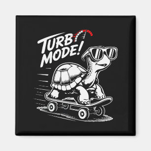 Aimant Tortue Cool Sur Skateboard Drôle Turbo Vintage Cad