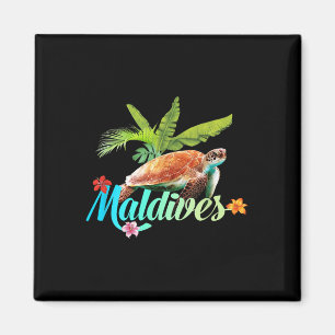 Aimant Tortue de mer des Maldives Hibiscus île Cadeau pla