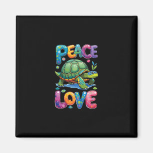 Aimant Tortue de mer mignonne Paix Amour Tortues Plage Ét