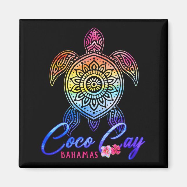 Aimant Tortue de mer teinte tie dye de Coco cay  (Devant)