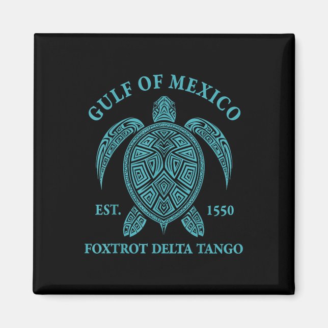 Aimant Tortue Du Golfe Du Mexique Delta Tango Est 1550 (Devant)