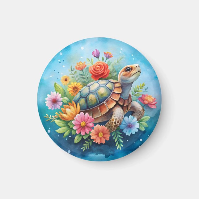Aimant Tortue florale (Devant)