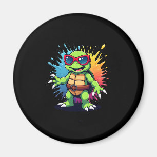 Aimant Tortue Mignonne Portant Des Lunettes De Soleil Pei