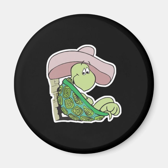 Aimant tortue mignonne portant un sombrero (Devant)