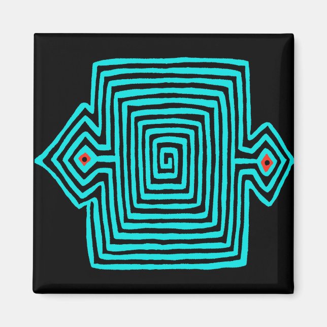 Aimant Tortue Mola Panama - Noir Bleu (Devant)
