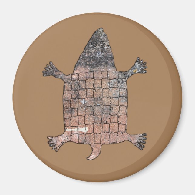 Aimant Tortue stylisée - Mimbres Poterie Design (Devant)