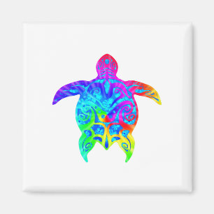 Aimant Tortue tribale colorée