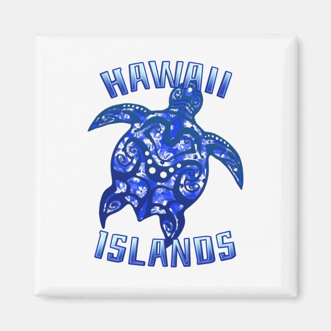 Aimant Tortue tribale Hawaii Vacances (Devant)