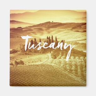 Aimant Toscane romantique ensoleillée Italie typographie