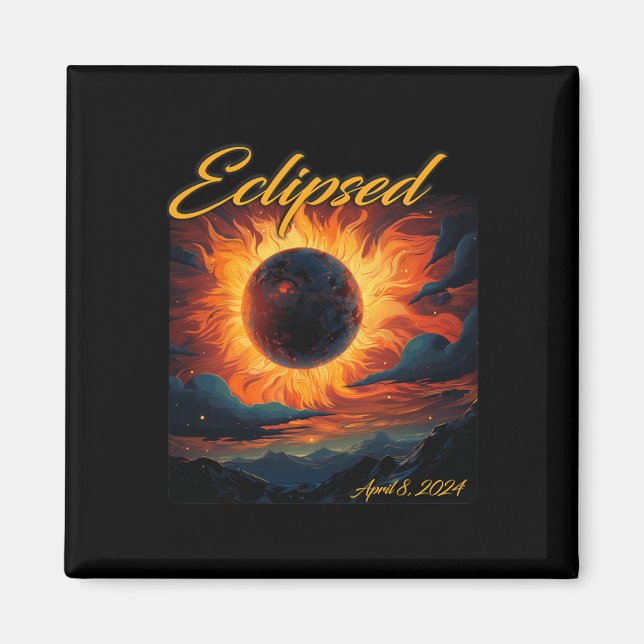 Aimant Total de l'éclipse solaire 2024 Sun Moon (Devant)