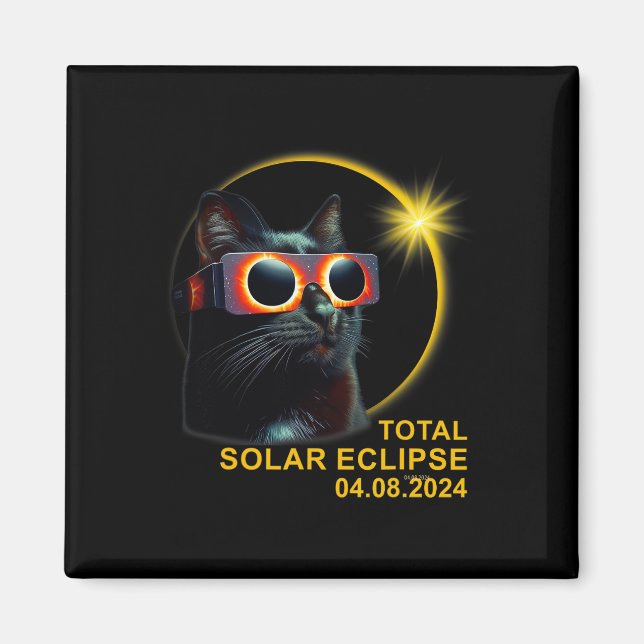 Aimant Total Éclipse Solaire 2024 Mignons Éclipse Solaire (Devant)