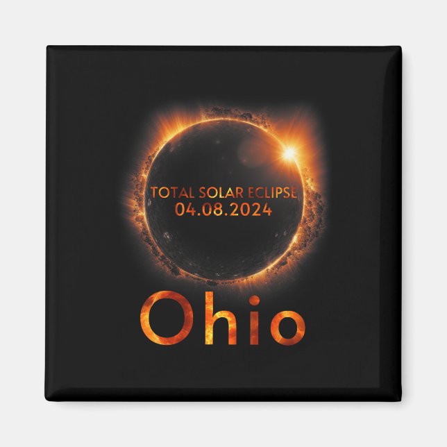 Aimant Total Éclipse Solaire 8 avril 2024 Éclips Solaire  (Devant)