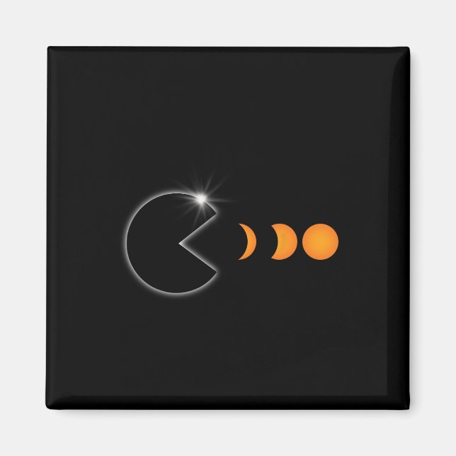 Aimant Total Éclipse Solaire 8 avril 2024 Phases amusante (Devant)