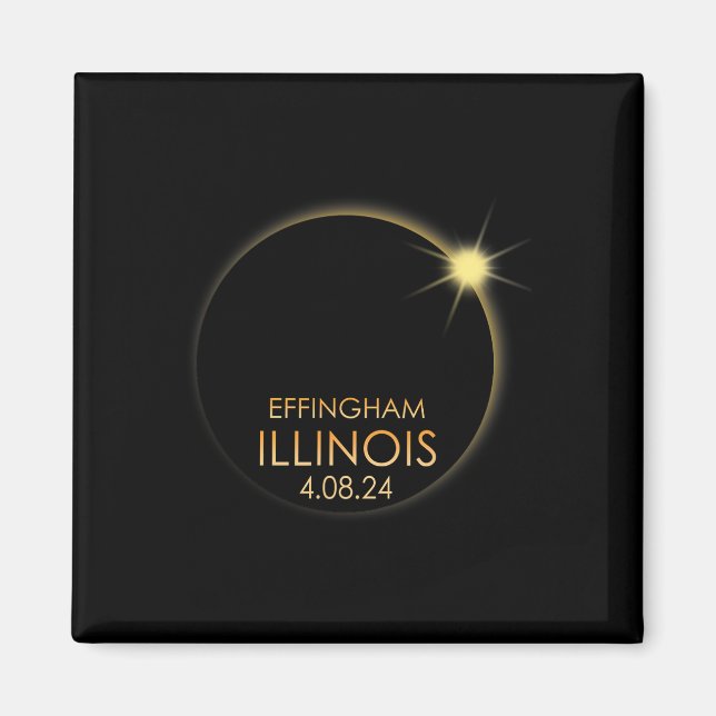 Aimant Total Éclipse Solaire À Effingham Illinois 2024 To (Devant)