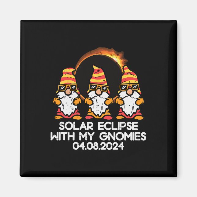 Aimant Total Éclipse Solaire Avec Gnomies 04.08.2024 Homm (Devant)