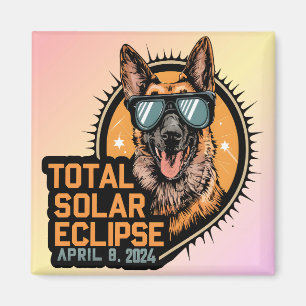 Aimant Total Éclipse solaire Avril 2024 Chien berger alle