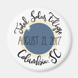 Aimant Total Solaire Eclipse 2017 Columbia SC Round Magne