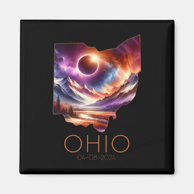 Aimant Total Solaire Eclipse 2024 État Ohio Totalité Avri (Devant)