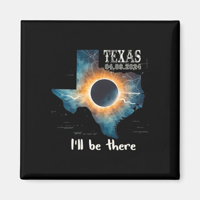 Aimant Total Solaire Eclipse 2024 Texas 1 (Devant)