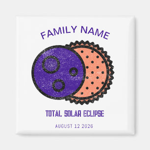 Aimant Total Solaire Eclipse 2026 Personnalisé