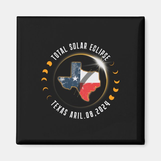 Aimant Total Solaire Eclipse Amérique Totalité Texas 8 av (Devant)