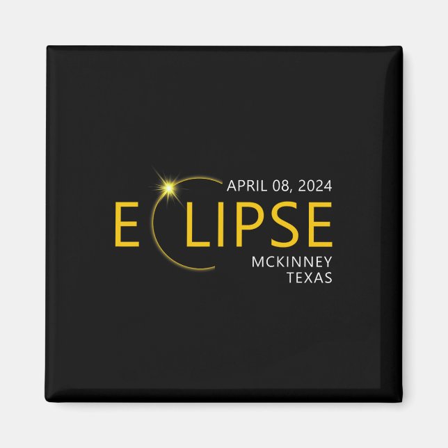 Aimant Total Solaire Eclipse Apirl 08 2024 Mckinney Texas (Devant)