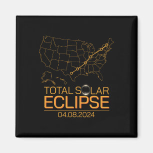 Aimant Total Solaire Eclipse Avril 8 2024 Usa Carte Total