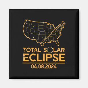 Aimant Total Solaire Eclipse Carte 04.08.24 Totalité Homm