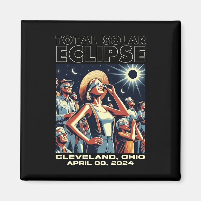 Aimant Total Solaire Eclipse Cleveland (Devant)