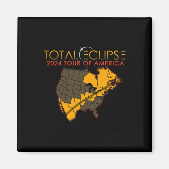Aimant Total Solar Eclipse 2024 Tour Of America 04.08.24 (Devant)