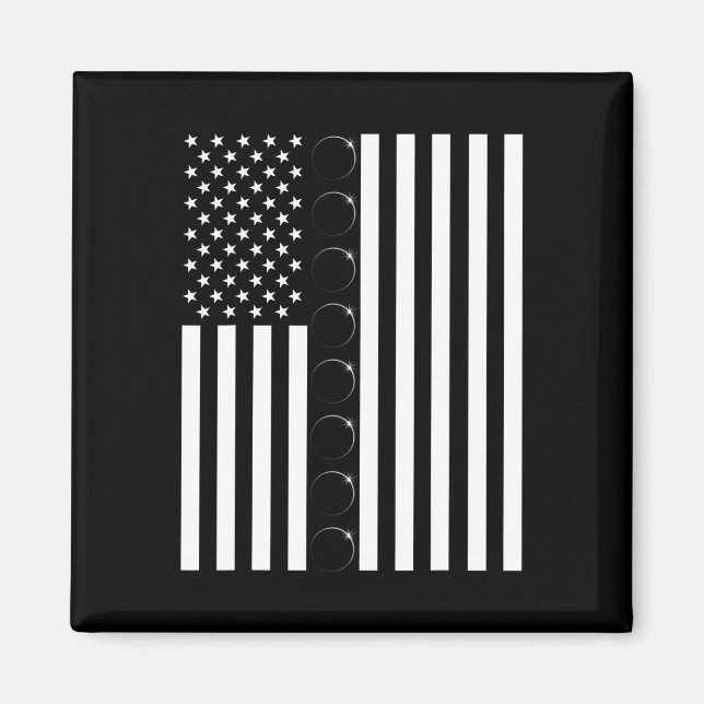 Aimant Total Solar Eclipse US American Flag 04.08.2024 À (Devant)