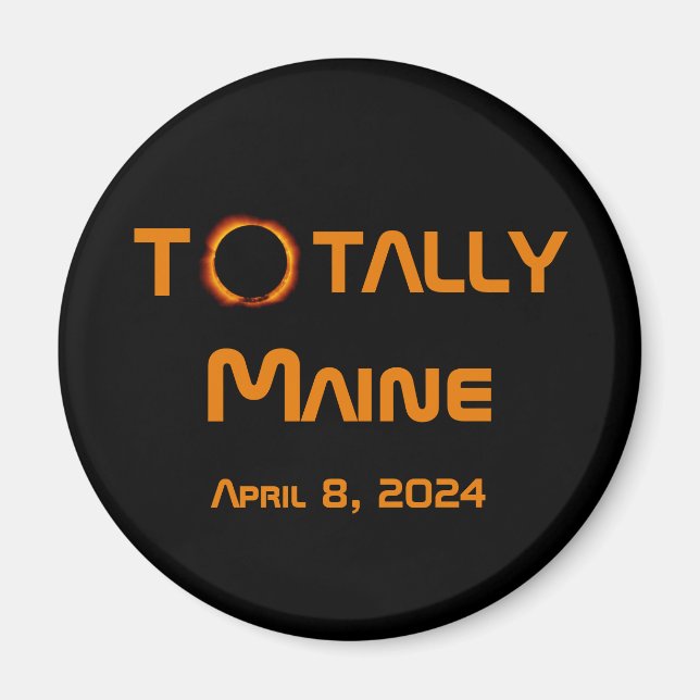 Aimant Totalement Maine 2024 Solar Eclipse (Devant)