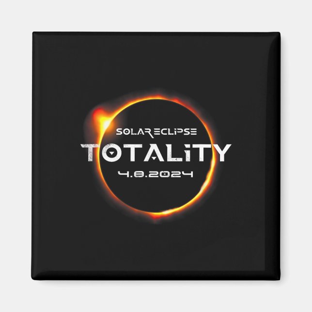Aimant Totalité 4.08.2024 Total Éclipse Solaire 2024 (Devant)