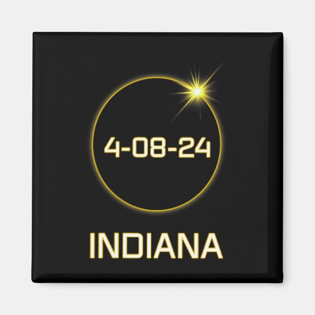 Aimant Totalité Chemin 2024 Indiana Total Eclipse Poche (Devant)