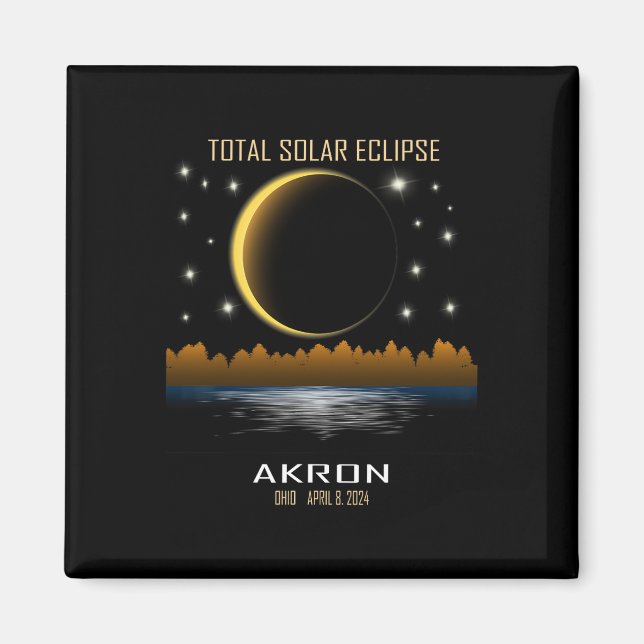 Aimant Totalité de l'Éclipse solaire totale 2024 (Devant)